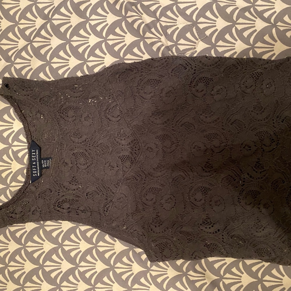 Grey Lace Crop Top. Size XXS